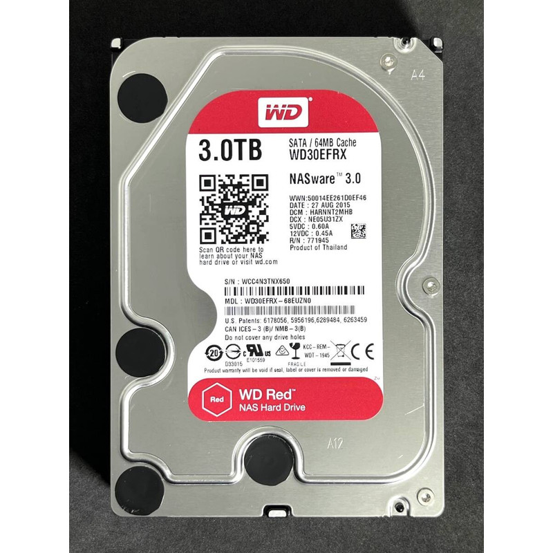 3TB HDD Western Digital Red / WD30EFRX NASware 3TB WD30EFRX 5400RPM SATA 3.5" HDD ภายใน