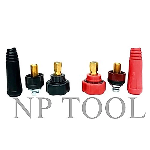 NP-835 ข้อต่อสายเชื่อม ข้อต่อตู้เชื่อม Inverter ใส่ได้ทุกรุ่น (1ชุด2สี แดงกับดำ) (ทองเหลืองแท้ 100%)