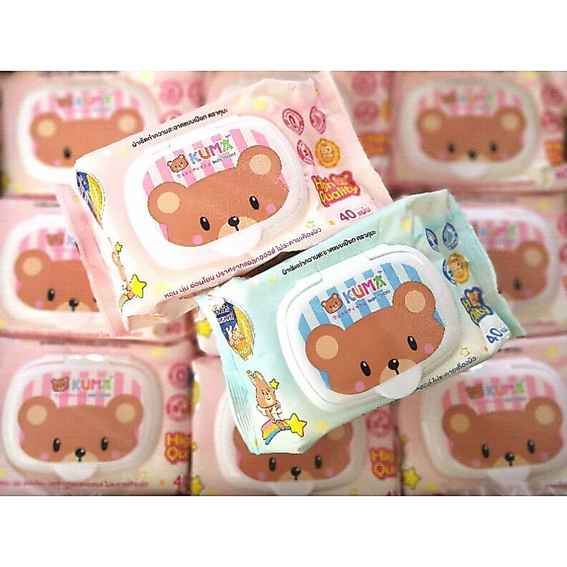 1 ห่อ ผ้าเปียก ทิชชู่เปียก กระดาษเปียก KUMA Vivy Fuji
