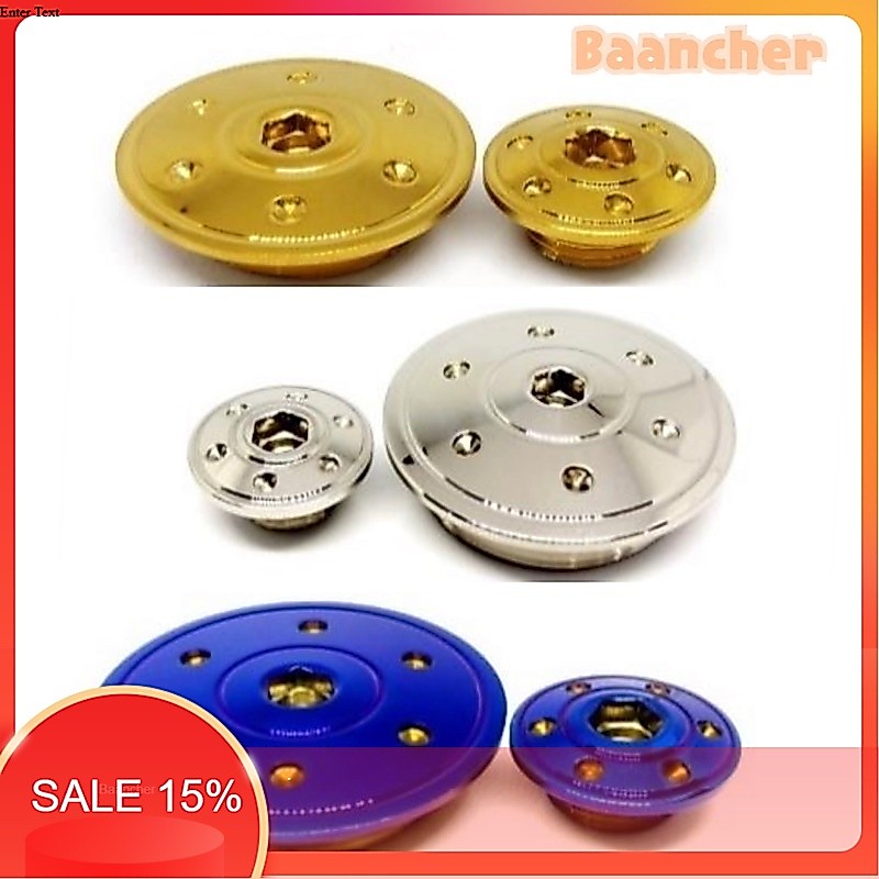 น็อตอุดจานไฟ มาร์คจานไฟ  อุดจานไฟเลสYamaha,Honda,Raider150,Xmax,KSR ลายดอกไม้ มี3สีให้เลือก