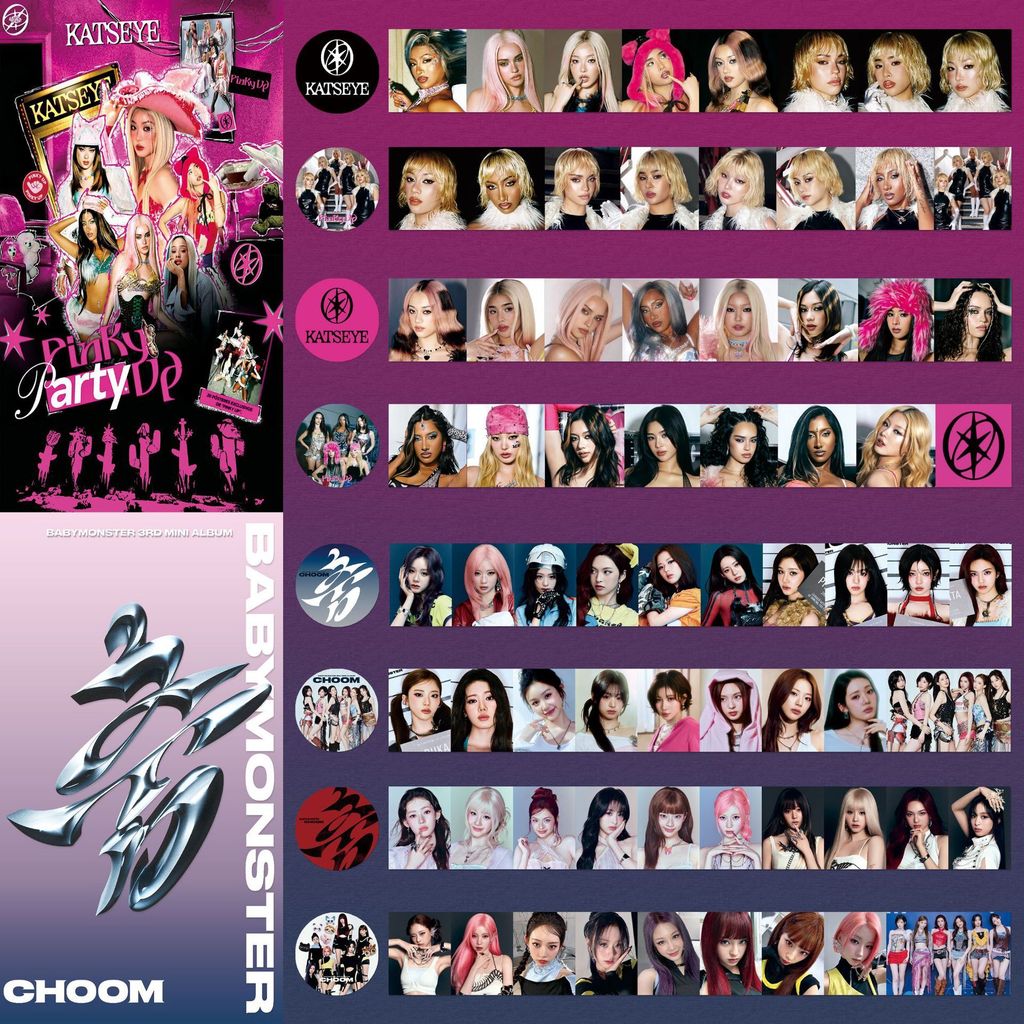 BABYMONSTER Tape KATSEYE อัลบั้มใหม่ Pinky UP Merchanded Handbook Sticker kpop [6.24 als]