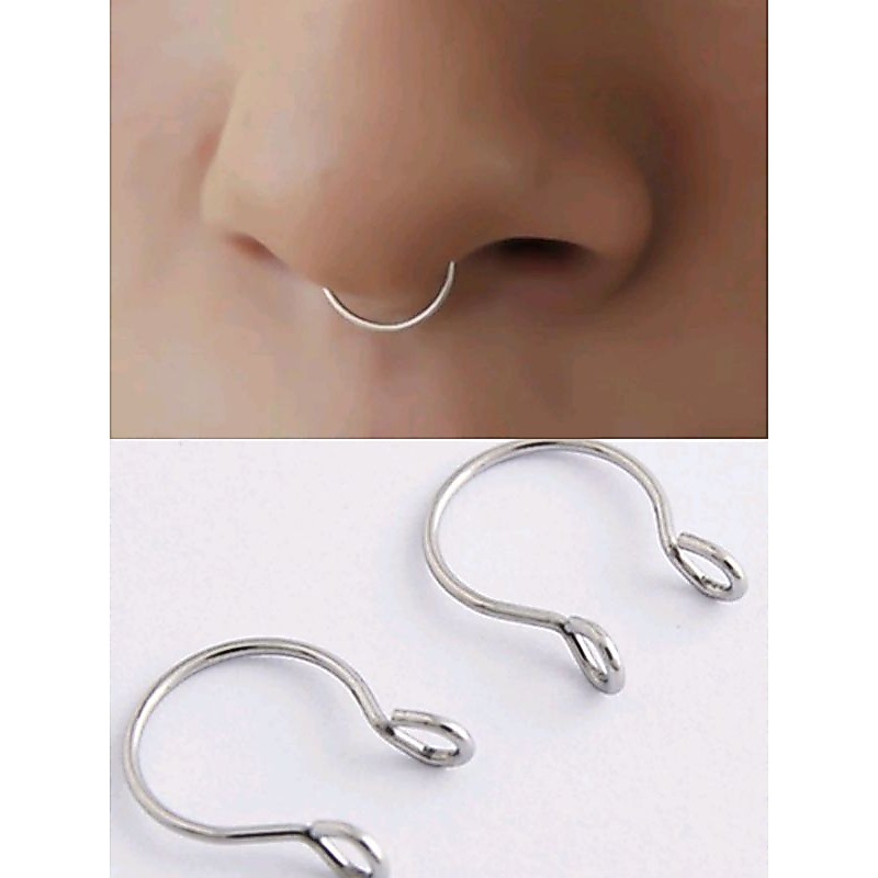 จิวจมูกแบบไม่เจาะ 2ชิ้น/set #กลางจมูก
