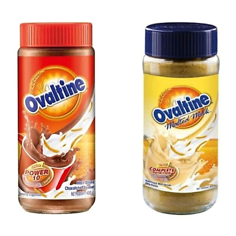โอวัลติน Ovaltine Malted Milke Or Chocolate ผงโอวัลติน แบบชงดื่ม ขวดใหญ่400กรัม มีให้เลือก2สูตร