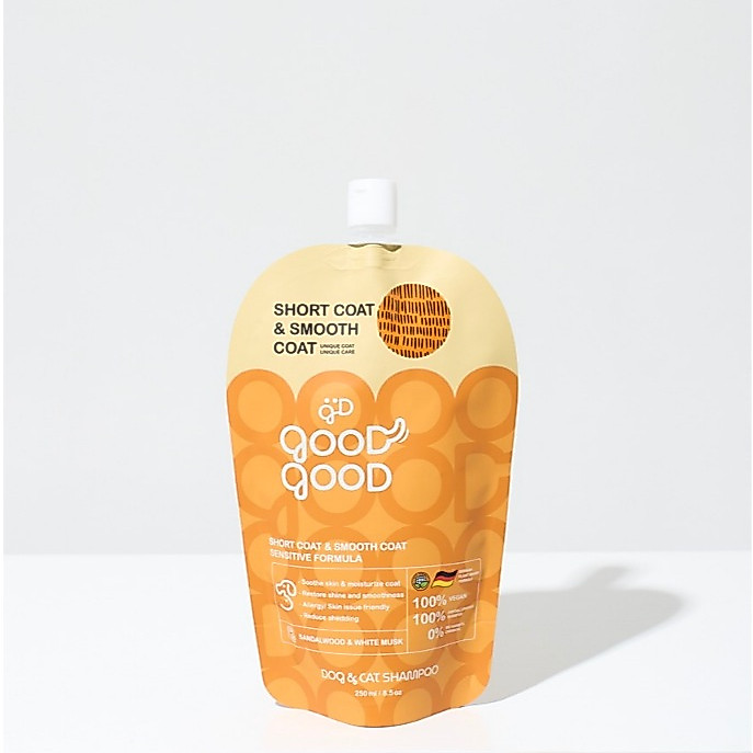 GoodGood Dog and Cat Shampoo for Short and Smooth Coat – Sensitive Formula 250 ml.