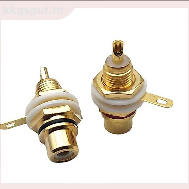 ชุบทอง RCA หญิงแจ็ค Solder Connector แผง Mount แชสซี AV Audio ซ็อกเก็ตปลั๊กจํานวนมากหัว NUT THK2