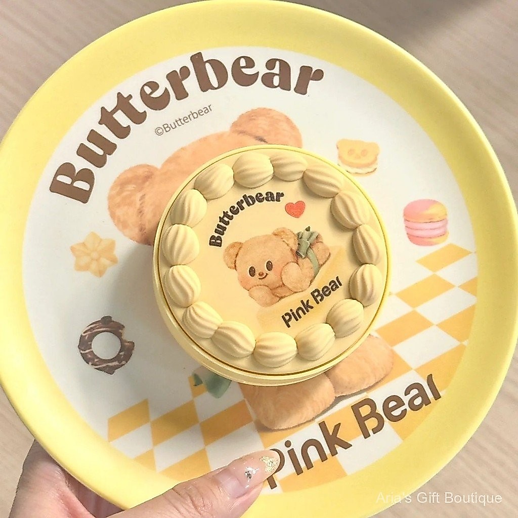 [Aria] จานอาหารค่ําใยไผ่ Butter Bear เครื่องใช้บนโต๊ะอาหารมูลค่าสูง แผ่นใยไผ่ Dopamine Plate 18cm