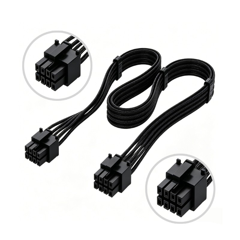 BTM 8Pin PCIE สายไนลอนถัก 8Pin 6 + 2Pin สายไฟสําหรับ GPU แหล่งจ่ายไฟ Modular สายไฟ 30 ซม.50 ซม.80 ซม