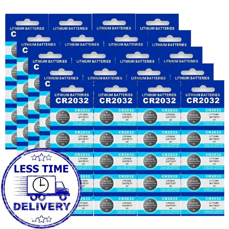 CR2032 100PCS CR 2032 แบตเตอรี่ปุ่ม 3V แบตเตอรี่ลิเธียมสําหรับนาฬิกาของเล่นเครื่องคิดเลขรถรีโมทคอนโท