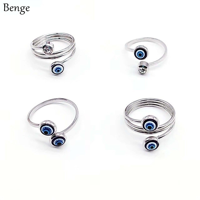 แหวนสแตนเลส Benge Devil's Eye เพชรส่องประกาย เหมาะสำหรับงานปาร์ตี้และวันหยุดพักผ่อน