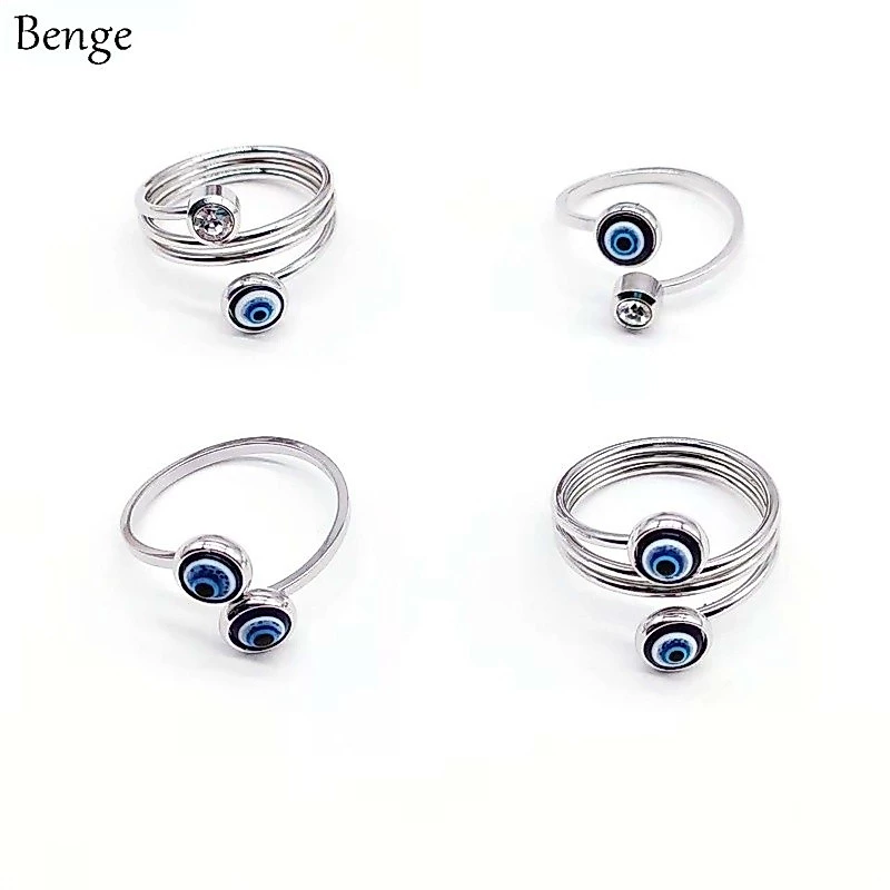 แหวนสแตนเลส Benge Devil's Eye เพชรส่องประกาย เหมาะสำหรับงานปาร์ตี้และวันหยุดพักผ่อน