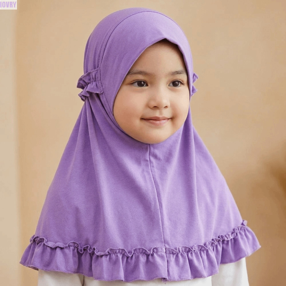 ฮิญาบ Hem น่าระทึกใจ IVORY นุ่มด้วยผ้าพันคอหัวสาว Crinkleles ใหม่น่ารัก Breathable สะดวก Turban Caps