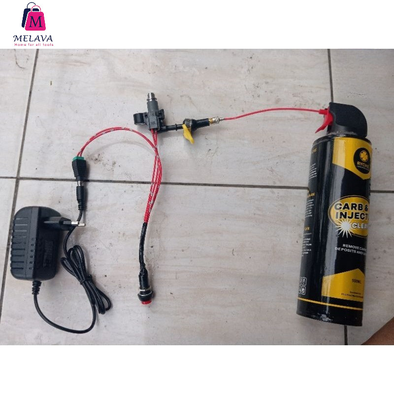 รถรถจักรยานยนต์ INJECTOR CLEANER + 12 โวลต์ ADAPTER พร้อมน้ํายาล้างคาร์บอน INJECTOR CLEANER