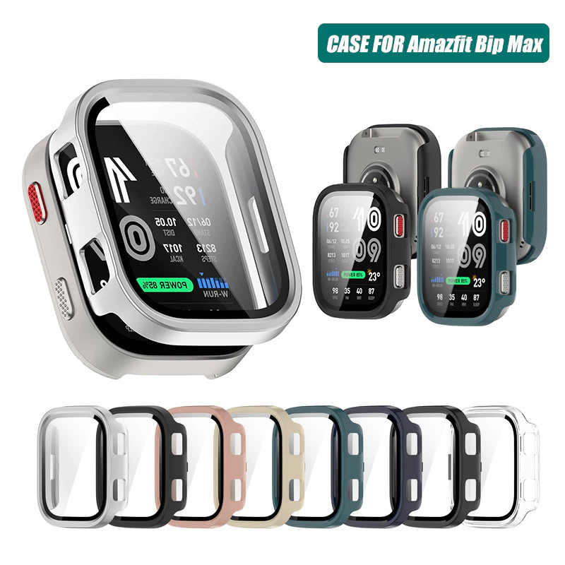เคสกระจกนิรภัยเข้ากันได้กับสําหรับฝาครอบนาฬิกาพีซีป้องกัน Huami Amazfit Bip Max