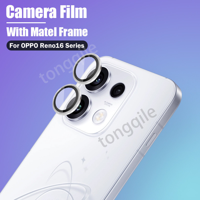 [คลังสินค้าพร้อม]ฟิล์มกล้องสําหรับOPPO Reno16 Pro F Reno 16 16F 16Pro 5G 2026 แหวนโลหะป้องกันHDฝาครอบเลนส์ป้องกันฟิล์มกระจกนิรภัยป้องกันรอยขีดข่วน