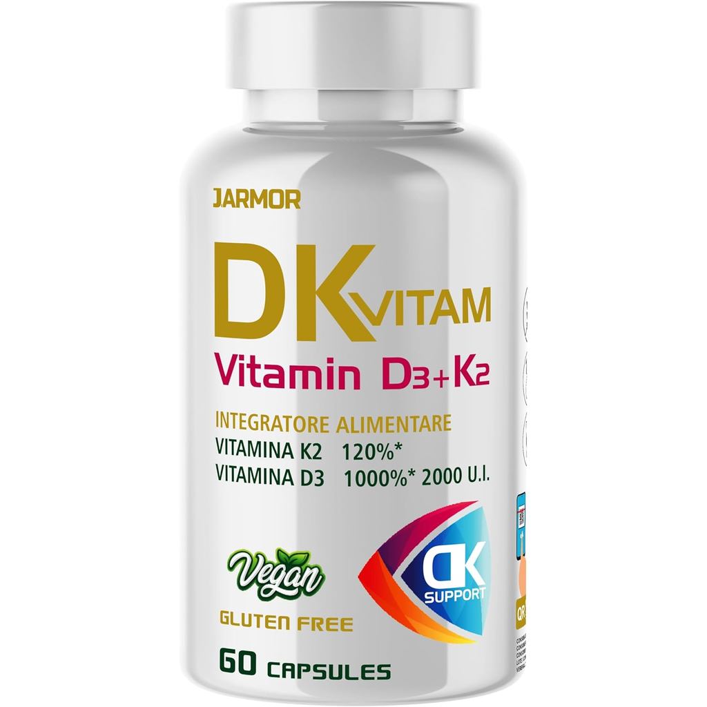 เจ. Armor Vitamin D3+K2 MK7 DK แคปซูลมังสวิรัติ Unisex 60 แคปซูล เหมาะสําหรับ 60 วัน