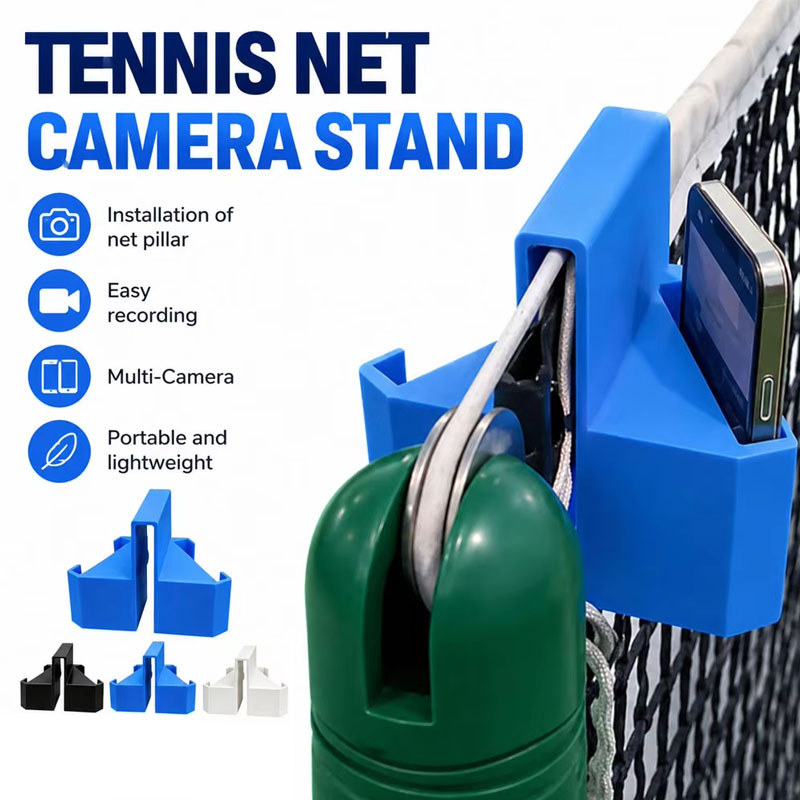 Dual Slot Tennis / Pickleball Net Phone Holder Hands-Free Game Recording Camera Stand Game Video Rec