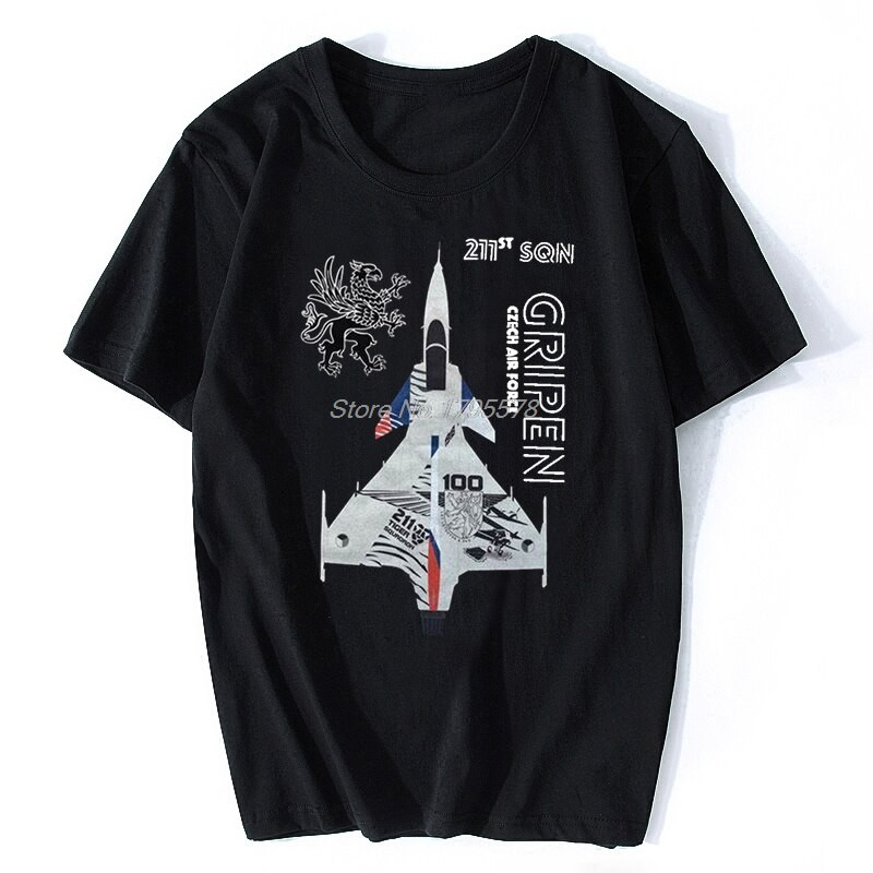 เสื้อกองทัพบกเช็ก JAS 39 Gripen ทำจากคอตตอน 100% สีดำ