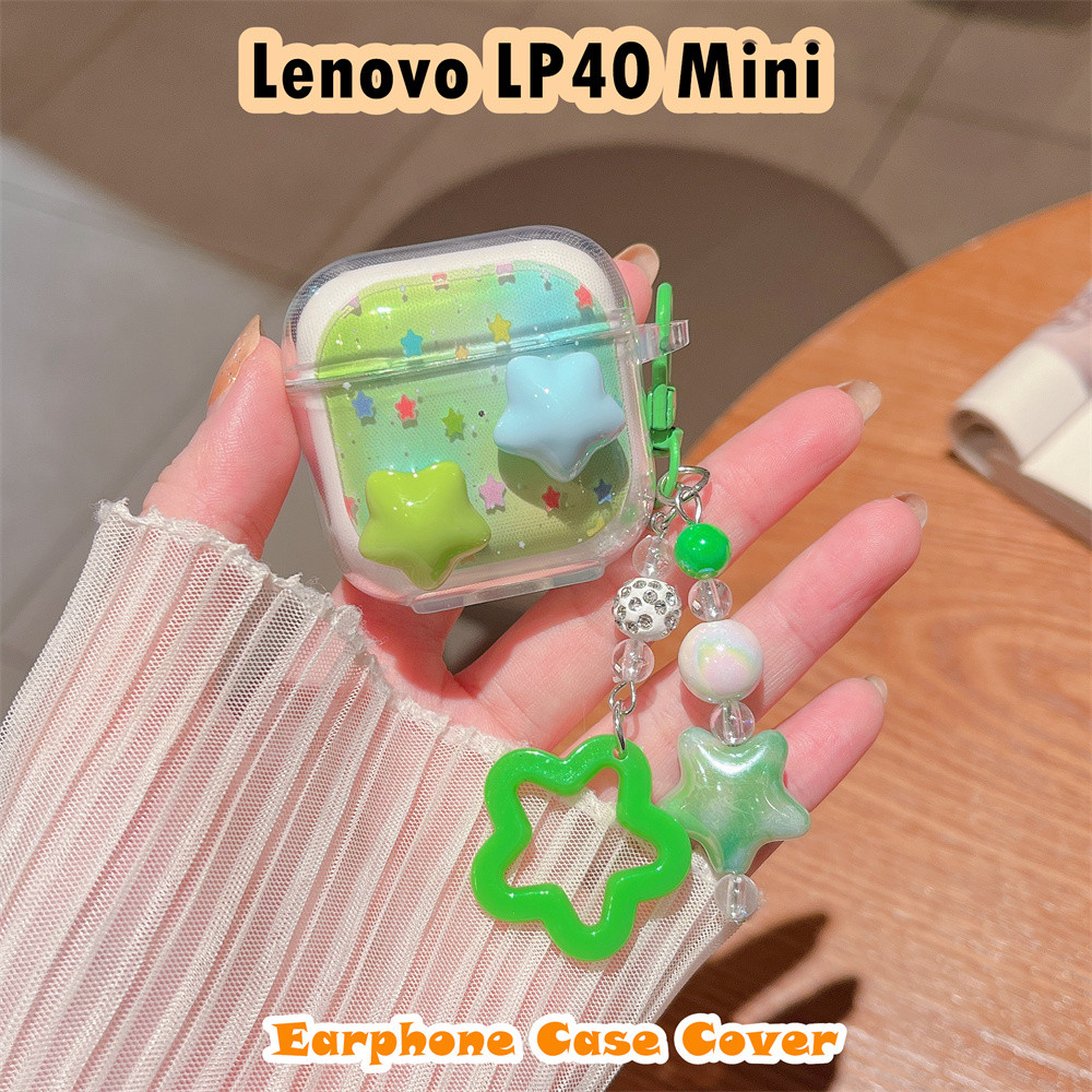 บูติกต้นฉบับสําหรับ Lenovo LP40 Mini Case Casing Soft Silicone Headphone Case Star Cartoons Pattern