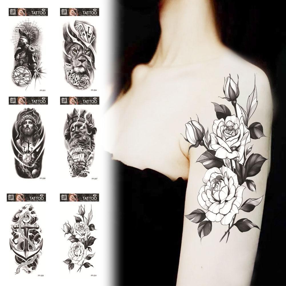 Big Arm Sleeve Tattoo Sticker กันน้ําชั่วคราว Creative Body สติกเกอร์ P7c0 Tattoo Art Z5j4 Q2g9