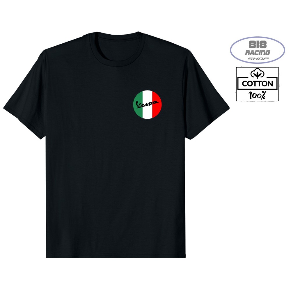 เสื้อยืด สไตล์รถแข่ง 100% Cotton พิมพ์ลาย VESPA คอกลมแขนสั้น ดูดเหงื่อระบายอากาศ Unisex S-5XL [COD | พร้อมส่ง]