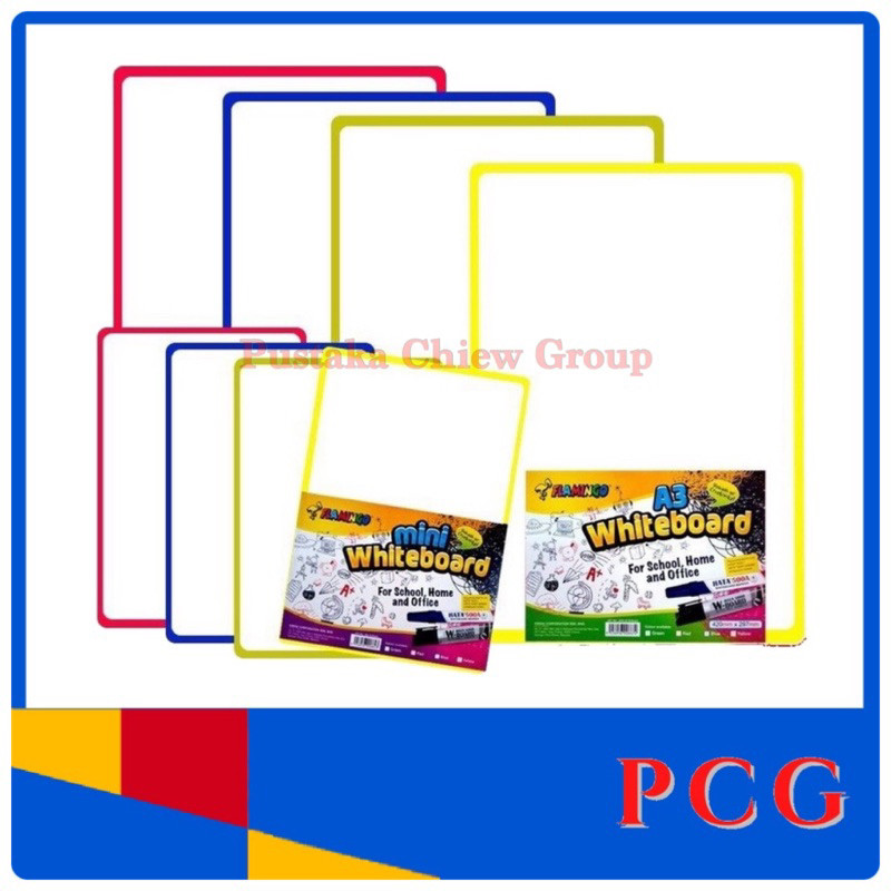 FLAMINGO MEMO MINI WHITEBOARD A4 & A3 ขนาด LIGHTWEIGHT/ papan Putih nipis A4 / Papan tulis A3 ringan