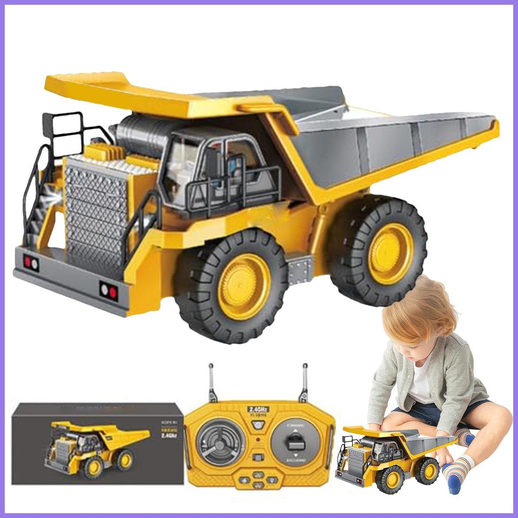 RC Dump Truck สําหรับเด็กรีโมทคอนโทรลรถสําหรับเด็กอายุมากกว่า 6 ปีแบตเตอรี่ RC Construction ของเล่น 