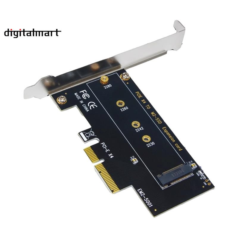 PCI-E 3.0 X4 ถึง NVMe M.2 NGFF M Key SSD Riser การ์ดขยายสําหรับ 2230/2242/2260/2280 M.2 SSD EM2-5001