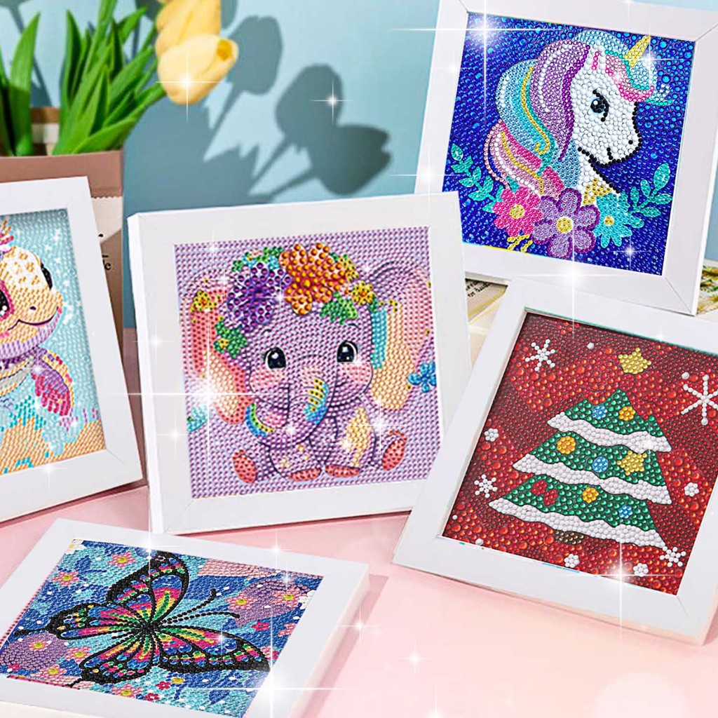 [ของขวัญวันเด็ก]ครอสติสคริสตัล Diamond Painting พร้อมกรอบ ทรงเพชร คริสตัล DIY 17*17cm ของเล่นเด็ก