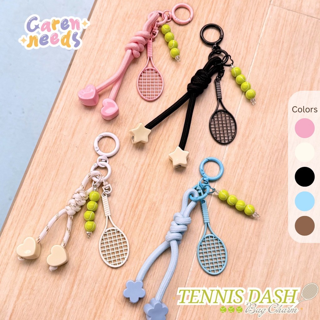 GUNGAN Tennis Bag Charm โดย Carnneeds | ไม้แขวนกระเป๋าเทนนิส | พวงกุญแจไม้เทนนิส