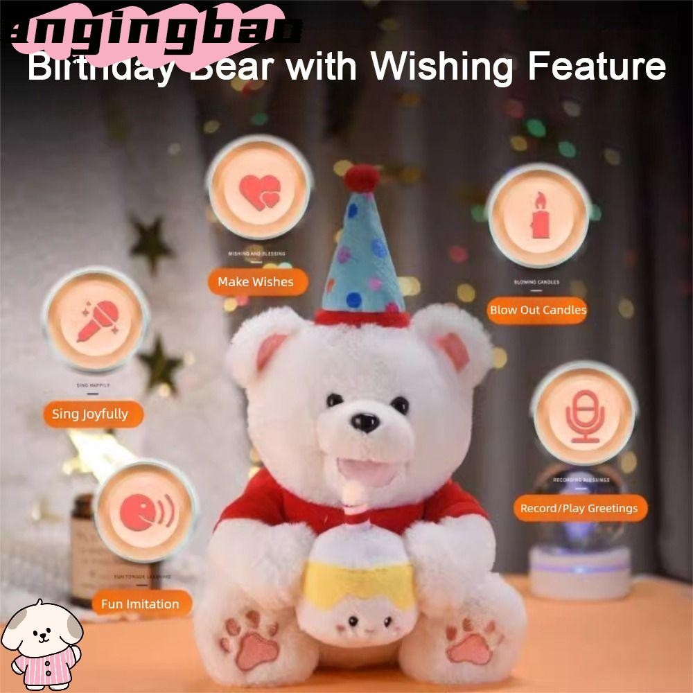 ANGINGBAO ตุ๊กตาไฟฟ้าที่สมจริง, Interactive Function Plush Interactive Huggy Cat, พูดคุณสมบัติไฟฟ้าอ