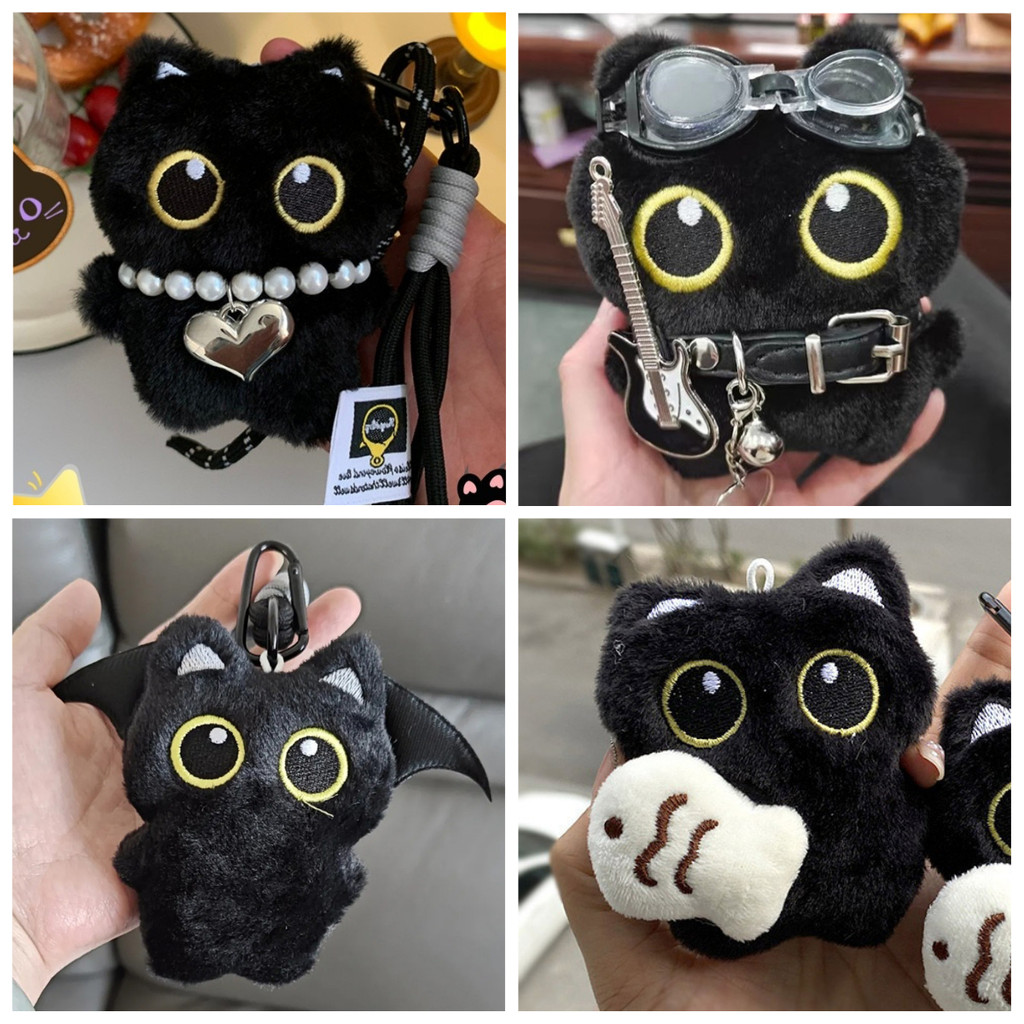 Black Cat Series พวงกุญแจรูปตุ๊กตาพวงกุญแจเด็กของขวัญสําหรับวันเกิดหรือฮาโลวีน