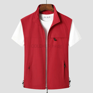 [Legend7]  เสื้อกั๊กน้ำหนักเบา สไตล์ลำลองสำหรับผู้ชาย สีแดง …