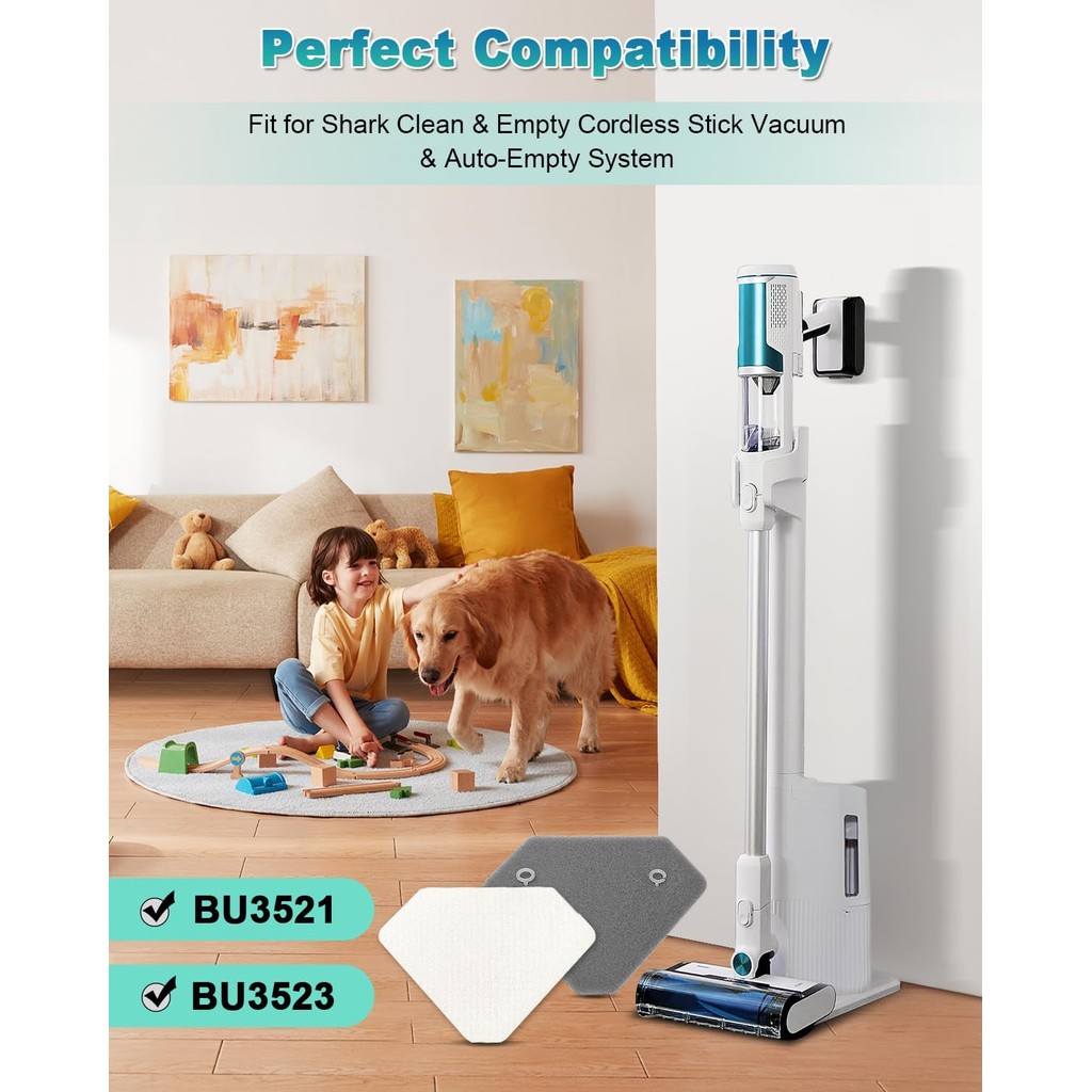 2 แพ็ค BU3523 BU3120 Pre-Motor Foam Felt Filter Kit ใช้งานร่วมกับ Shark BU3120 ทําความสะอาดไร้สายน้ํ