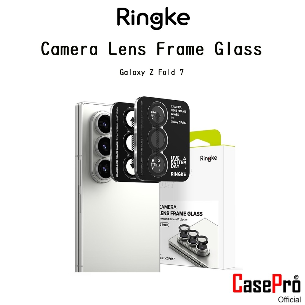RINGKE Camera Lens Frame Glass กระจกกันรอยเลนส์กล้องเกรดพรีเมี่ยมจากเกาหลี สำหรับ Galaxy Z Fold 7 x2