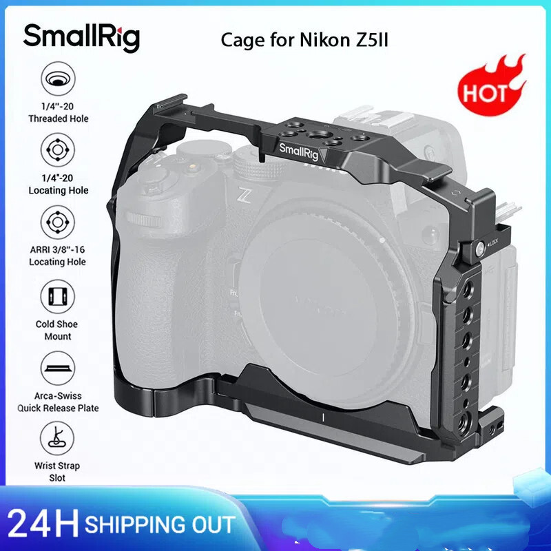 SmallRig Z5II กรงสําหรับ Nikon Z5II /Z7/Z6/Z7II/Z6II/Z5 w HawkLock ArcaSwiss Quick Release แผ่นสําหร