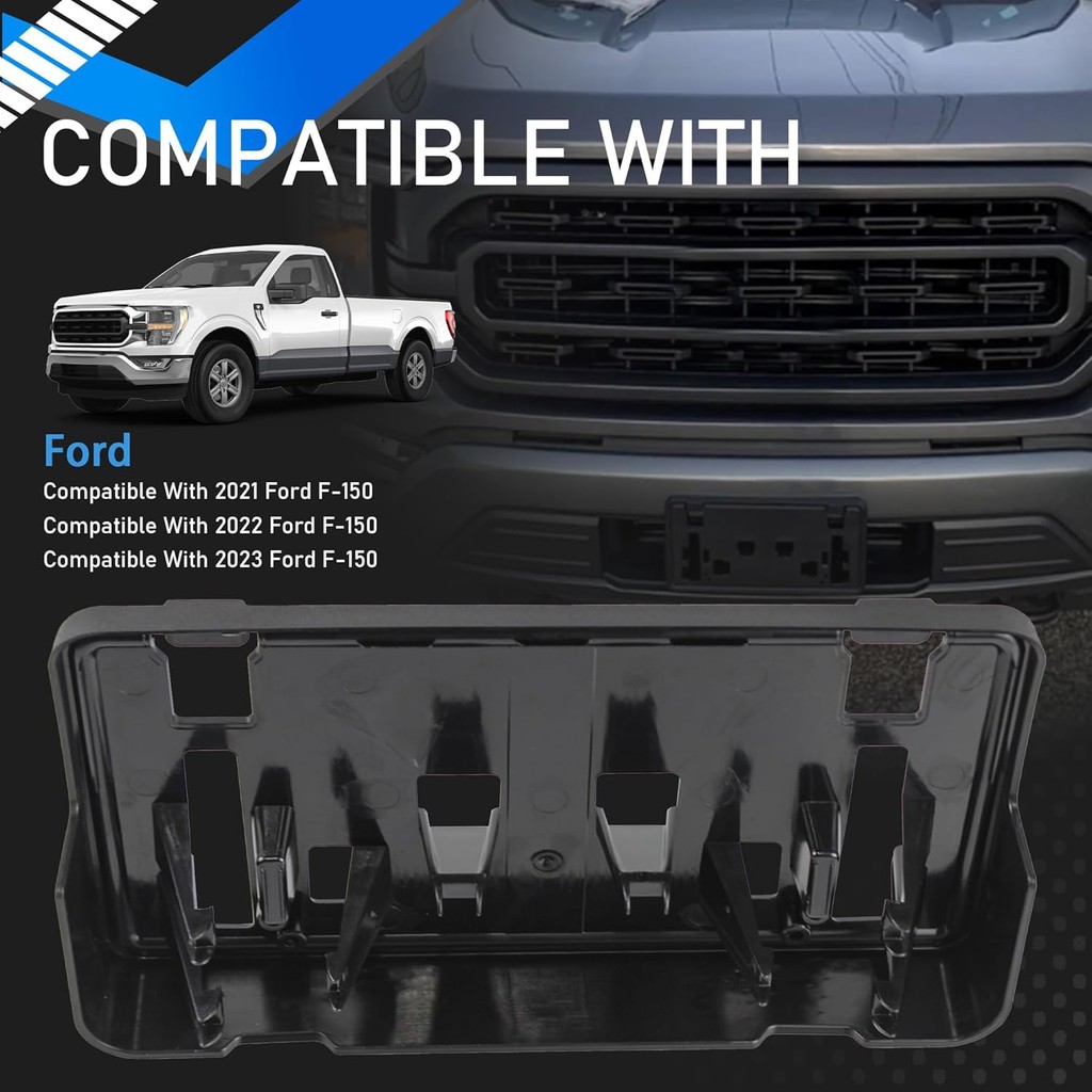 กันชนหน้าป้ายทะเบียนยึดกรอบเข้ากันได้กับ 2021 2022 2023 Ford F-150 2.7L 3.0L 3.5L V6 เครื่องยนต์รถกร