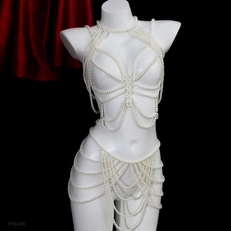 PLT Fashion สร้อยข้อมือและสร้อยคอไข่มุกปลอม ดีไซน์สายบ่า สไตล์แฟชั่น