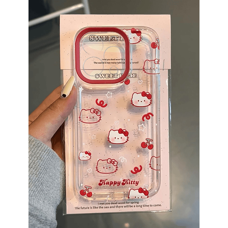 MERAH Softcase Cat KT red style ins realme clear pattern Original โปร่งใส 5i 6i C3 7 8 9i 11 12 PRO 