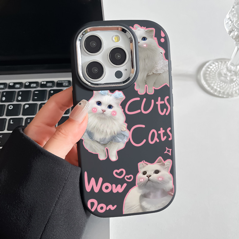 สินค้าใหม่ขายดี ขายดีในเว็บไซต์เกาหลี  ภาพวาดแมวสีดำสำหรับ iphone เคสไอโฟน 13 12 11 PRO MAX 14 15 16X XS MAX XR 7/8PLUS ราคา ถูกที่สุด ดีลบีเคเค แกลเลอรีภาพที่ 3