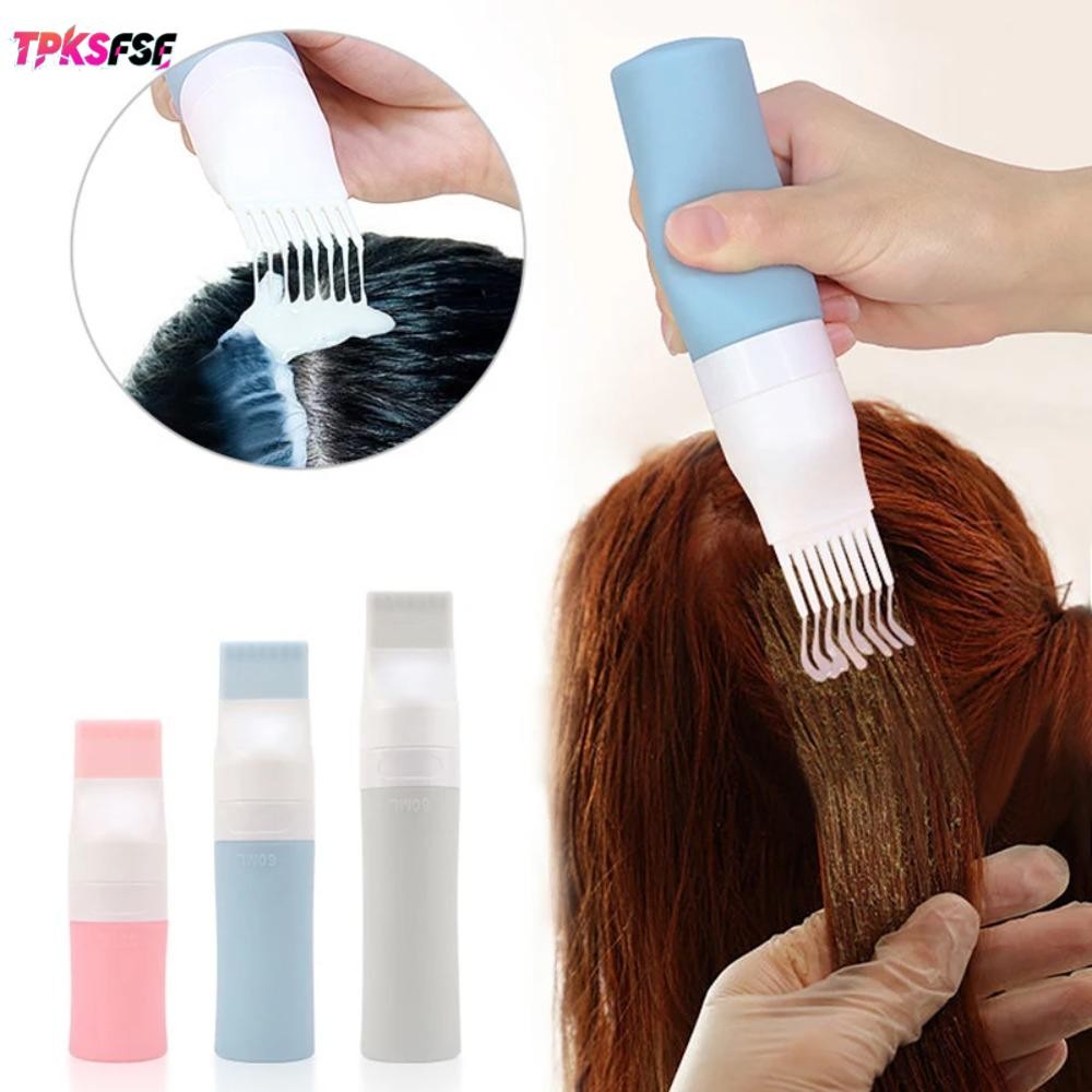 TPKSF ขวดรีฟิล,ซิลิโคนพร้อมหวีย้อมผม Applicator แปรงขวด,38/60/80ml Hairdressing แต่งหน้าเครื่องมือโลชั่นบีบหลอด