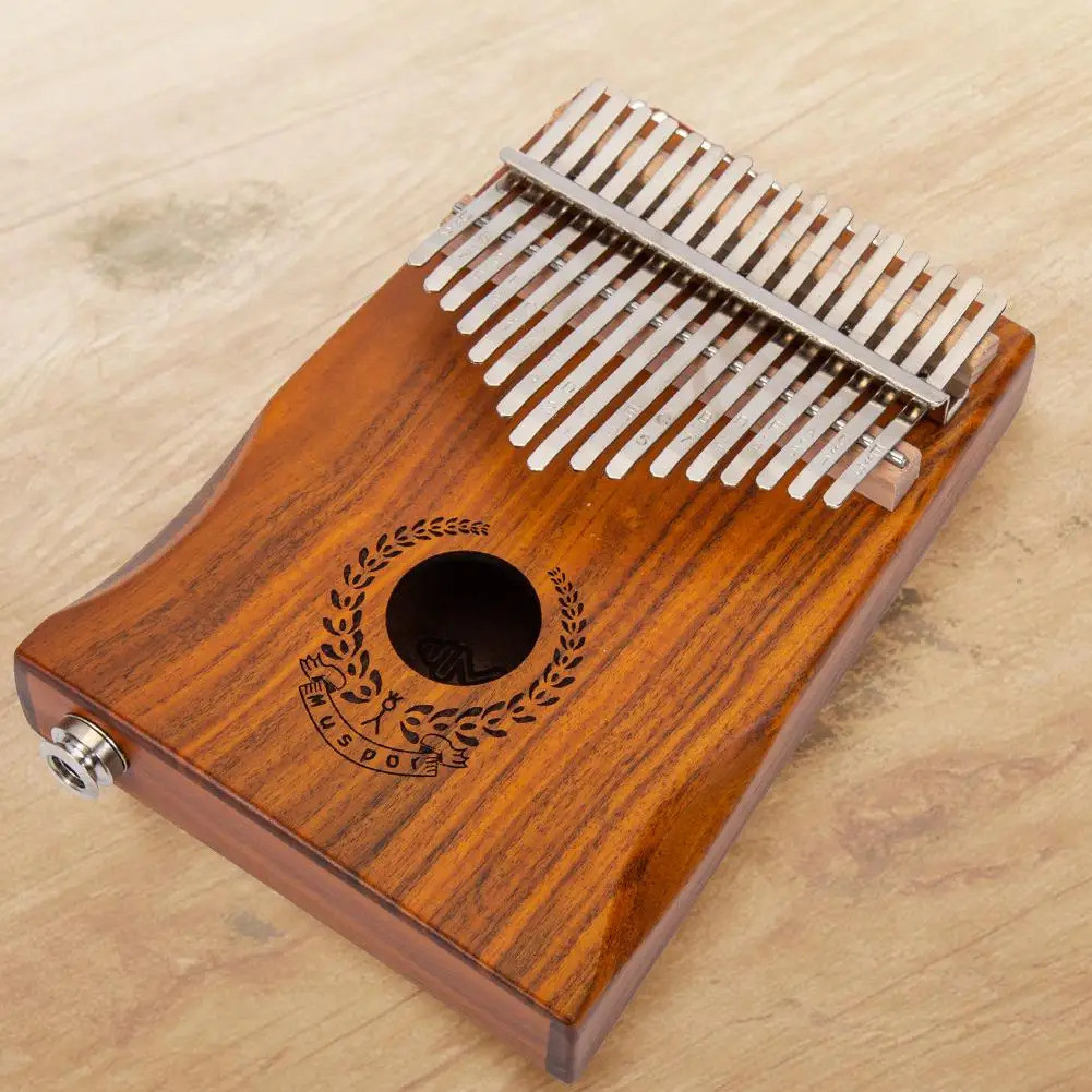 YOUZI 17 คีย์ EQ kalimba Acacia Thumb Piano Link ลําโพงไฟฟ้าพร้อมสายกระเป๋า