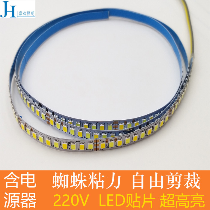 Led Soft Light Strip 220V Highlight Soft Light Strip Monochrome Two-Color 2835 Paste Light Line โคมไ