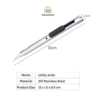 คัตเตอร์ มีดคัตเตอร์ คัตเตอร์ 9mm น้ำหนักเบา พกพาสะดวก ใบมีดเฉียง 30° Cutter ด้ามแสตนเลส