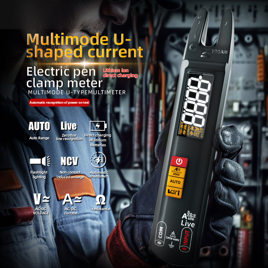 BSIDE แคลมป์มิเตอร์ความแม่นยําสูง U0 ประเภทแอมป์มิเตอร์มัลติมิเตอร์ AC DC Smart Clamp Meter 4.6