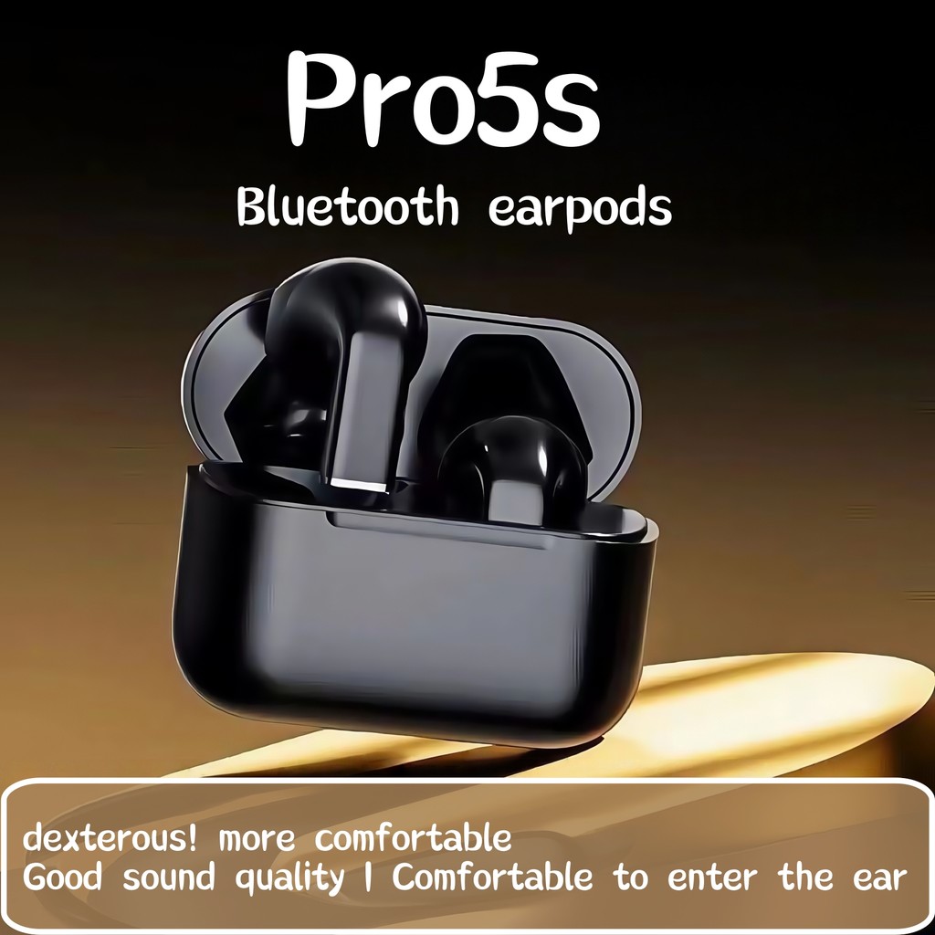 หูฟังบลูทูธ Pro5s ไร้สายที่แท้จริงในหู การสื่อสารที่ชัดเจน การควบคุมแบบสัมผัสอัจฉริยะ