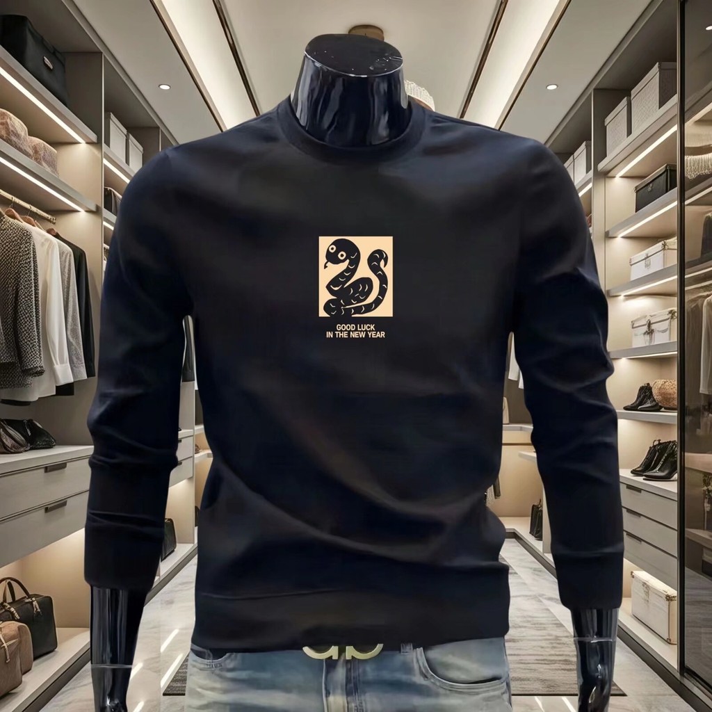 2024 สไตล์ใหม่ฤดูใบไม้ร่วงฤดูหนาวสไตล์ฮ่องกงรอบคออินเทรนด์ 2025 23 หลวมด้านบนเสื้อกันหนาวเกาหลีรุ่นพ