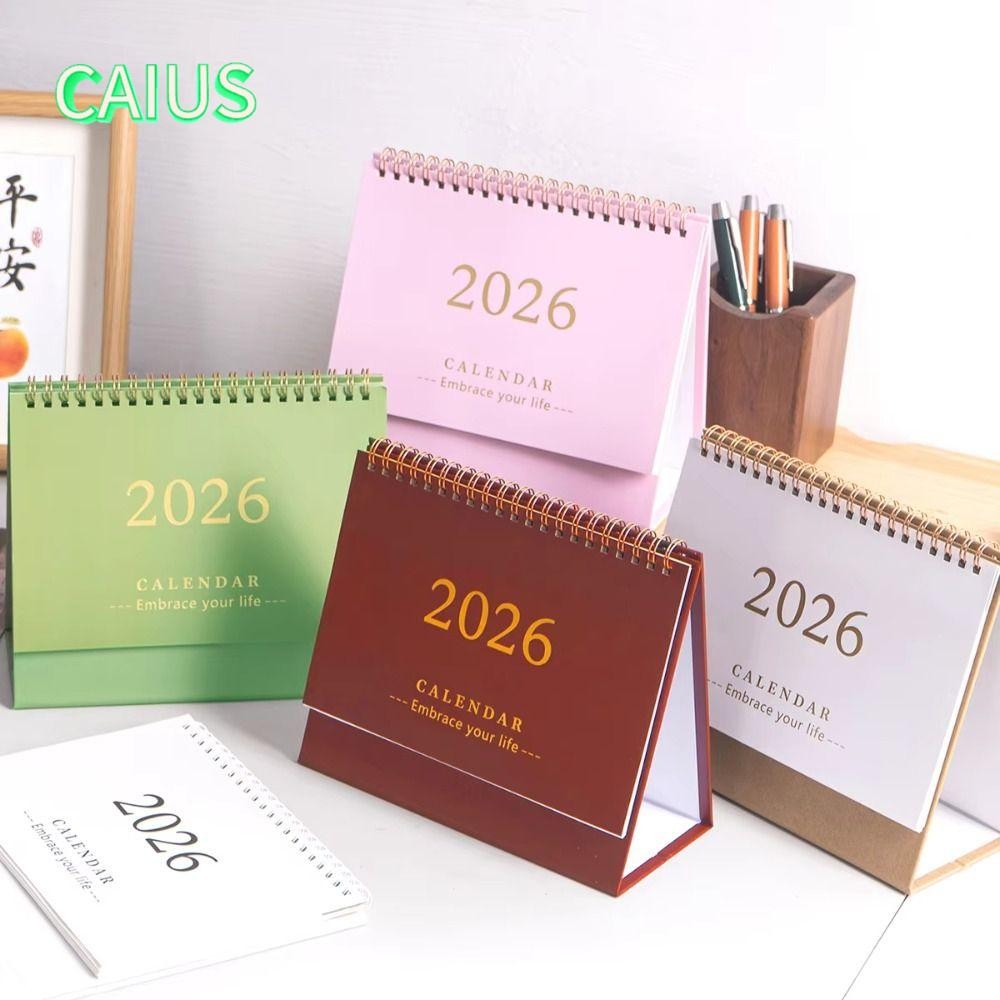 คาอุส‌ ปฏิทินตั้งโต๊ะ 2026 ยืนพับได้ เขียนได้ วางแผนวิชาการ พกพาสะดวก ตกแต่งโต๊ะ