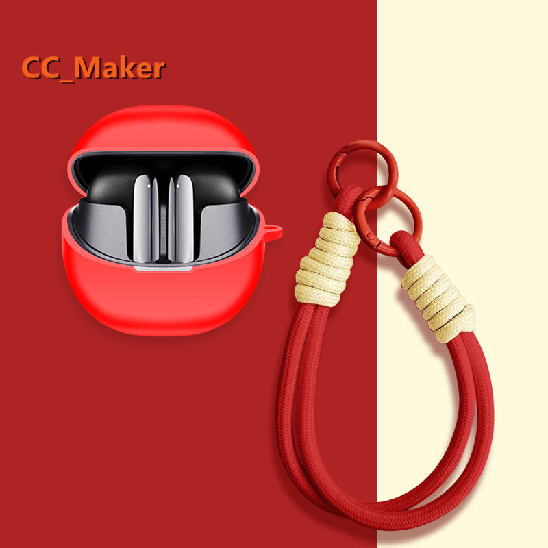 For QCY MeloBuds Pro Case QCY HT08A Silicone Soft Shell Cute Lanyard Pendant QCY MeloBuds Pro Shockp