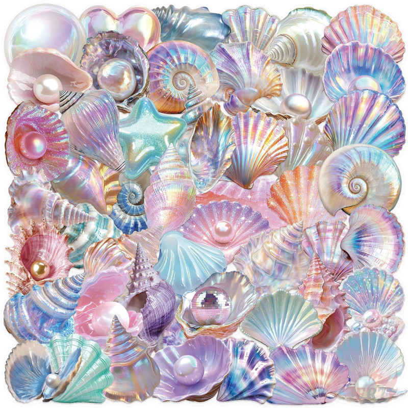 ❉ Shell Conch Starfish Pearl Series 02 สติ๊กเกอร์ PET ❉ 50 ชิ้น/เซ็ต DIY แฟชั่นสติ๊กเกอร์กันน้ํา Doodle สติ๊กเกอร์