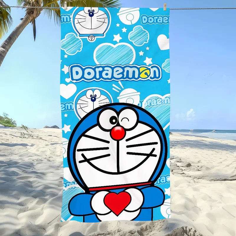 การ์ตูนน่ารัก D-Doraemon-S ผ้าขนหนู Soft Pool ของขวัญสําหรับ Travel Gym Shower Camping แห้งเร็วกีฬาผ้าเช็ดตัวชายหาดขนาดใหญ่